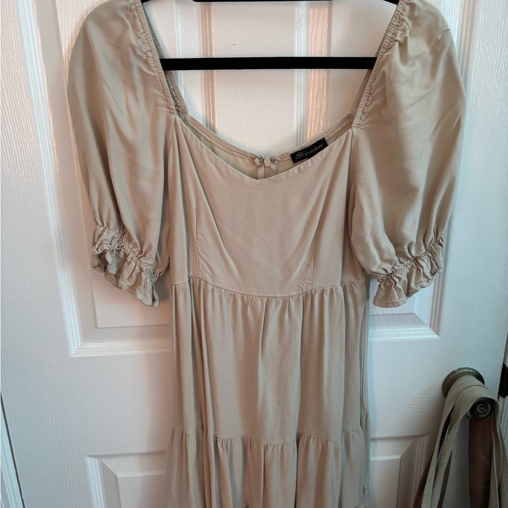 tan dress